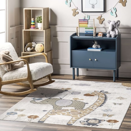 Nuloom Cass Safari Kids Machine Washable Area Rug 3ft x 5ft GRHN13A-305